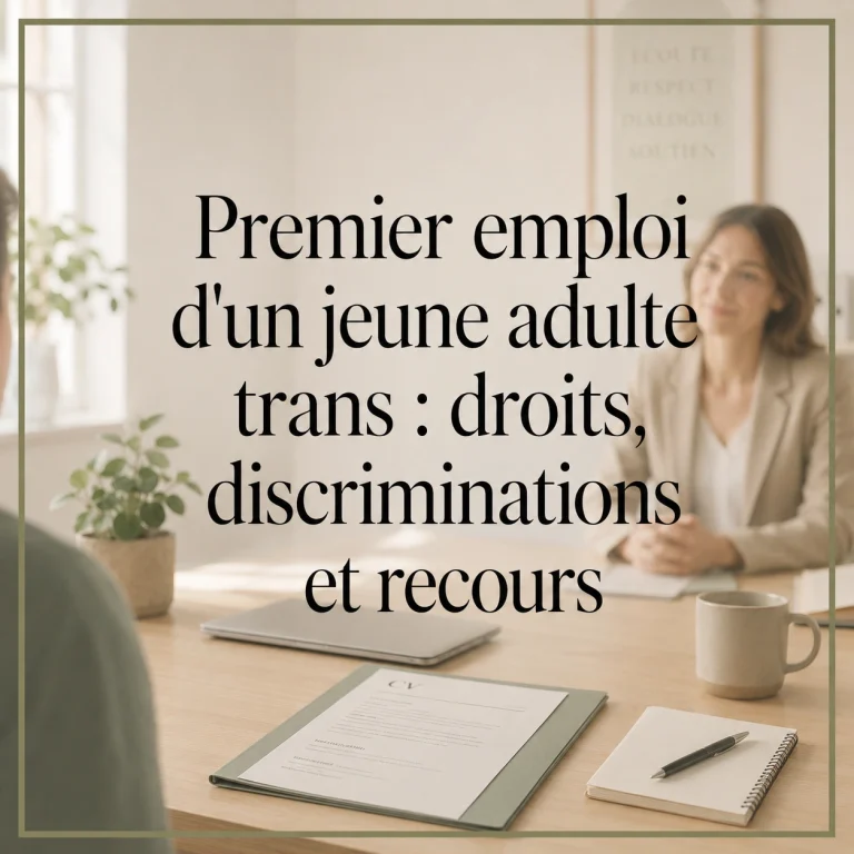 Premier emploi d&rsquo;un jeune trans : droits, discrimination et recours