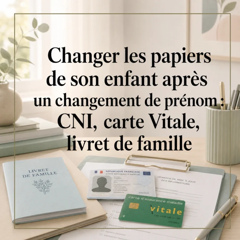 Changer les papiers de son enfant après un changement de prénom : CNI, carte Vitale, livret de famille